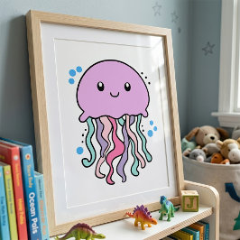 Foto Bela e sorridente Kawaii Bebê Água-Viva com Bolhas