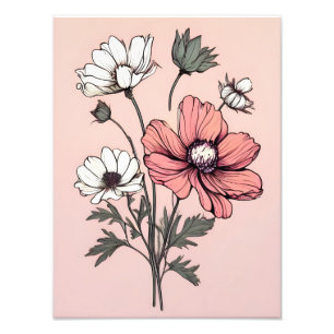 Foto Beleza florescente: Flores Cor-de-rosa e brancas a