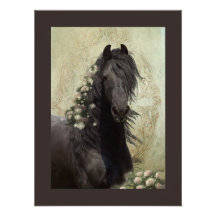 Beleza Negra Cavalo Frísia - Poster