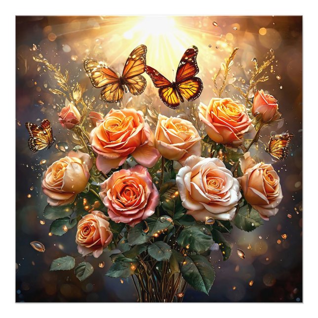 Foto Belo buquê de rosas (Frente)