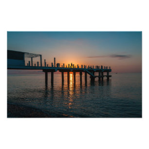 Foto Belo pôr do sol no mar. Batumi Georgia