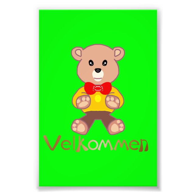Foto Bem-vindo Urso Apple Verde Bem-vindo   (Frente)