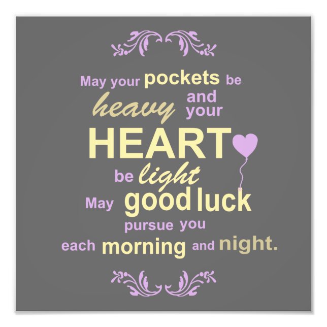 Foto Bênção irlandesa da tipografia contemporânea nas (Frente)