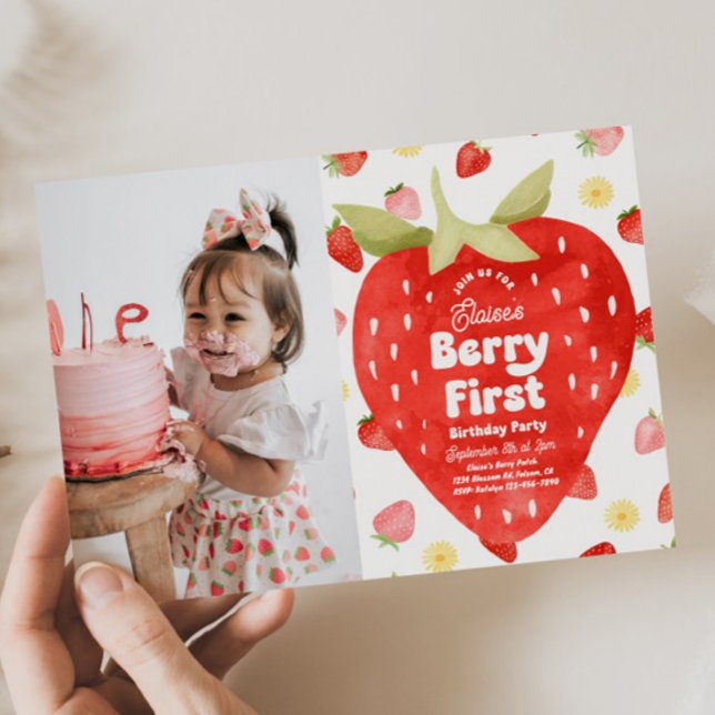 Foto Berry Primeiro Convites de Aniversário (Criador carregado)