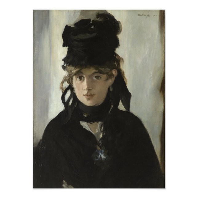 Foto Berthe Morisot com Buquê de Violetas por Manet (Frente)
