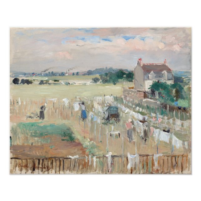 Foto Berthe Morisot - Pendurando a Roupa para Secar (Frente)