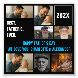 Foto Best Father Ever Photo Collage and Custom Text