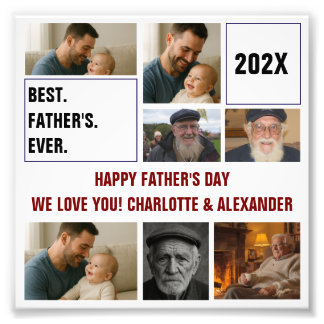 Foto Best Father Ever Photo Collage and Custom Text