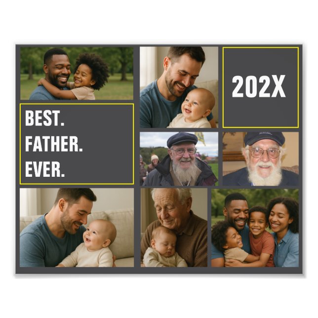Foto Best father's Ever Photo Collage and Custom Text (Frente)