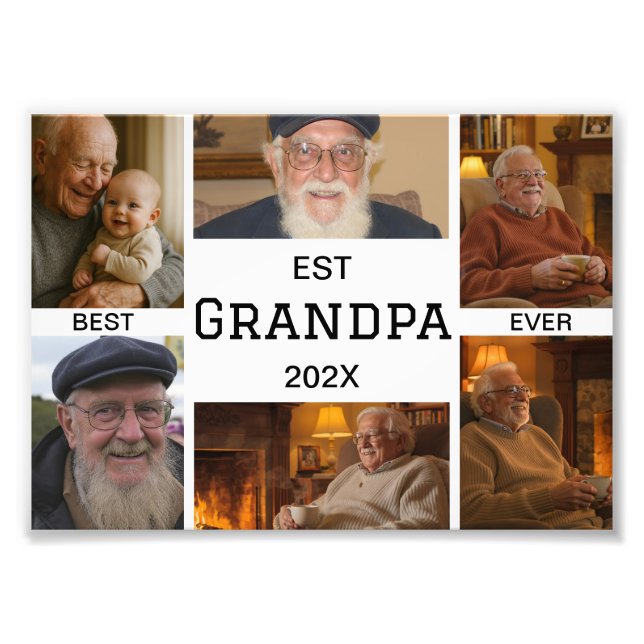 Foto Best Grandpa Ever Photo Collage (Frente)
