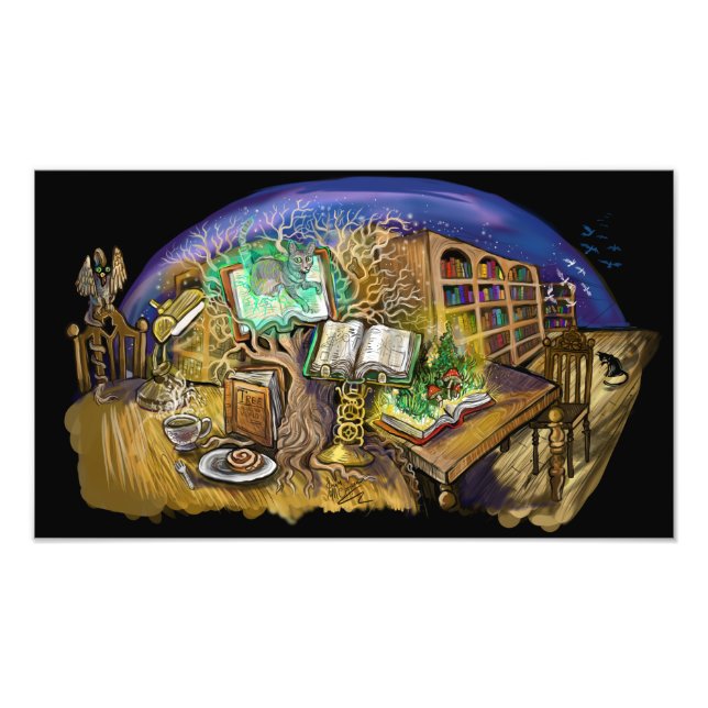 Foto Biblioteca de Sonhos Vivos Impressão (Frente)