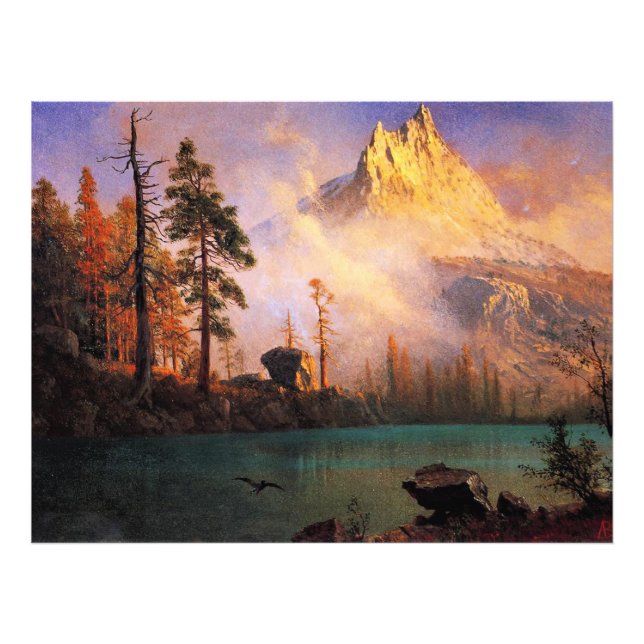 Foto Bierstadt - Lago de Montanha, pintura de belas art (Frente)