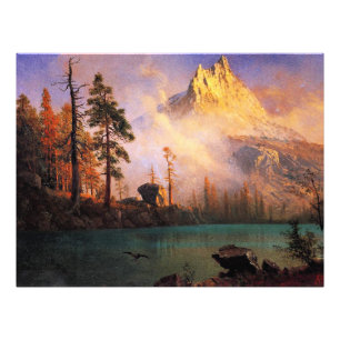 Foto Bierstadt - Lago Mountain, pintura de arte