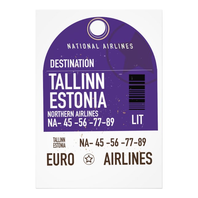 Foto Bilhete de viagem Tallinn Estônia (Frente)