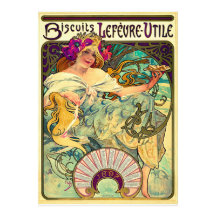 Biscoitos Lefevre-Utile por Alphonse Mucha (1896)