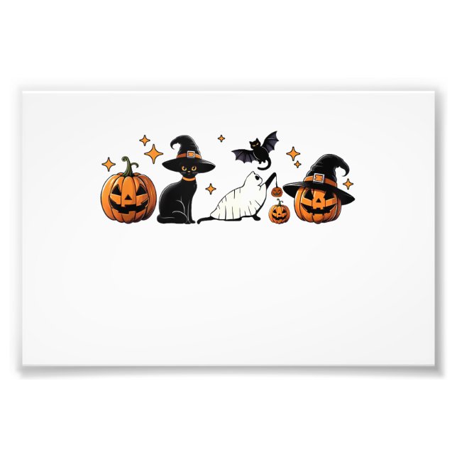 Foto Black Cat Halloween Pumpkin Boo Ghost Witch Spooky (Frente)