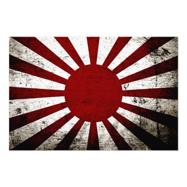 Foto Black Grunge Japan Ascensão Sun Flag (Frente)
