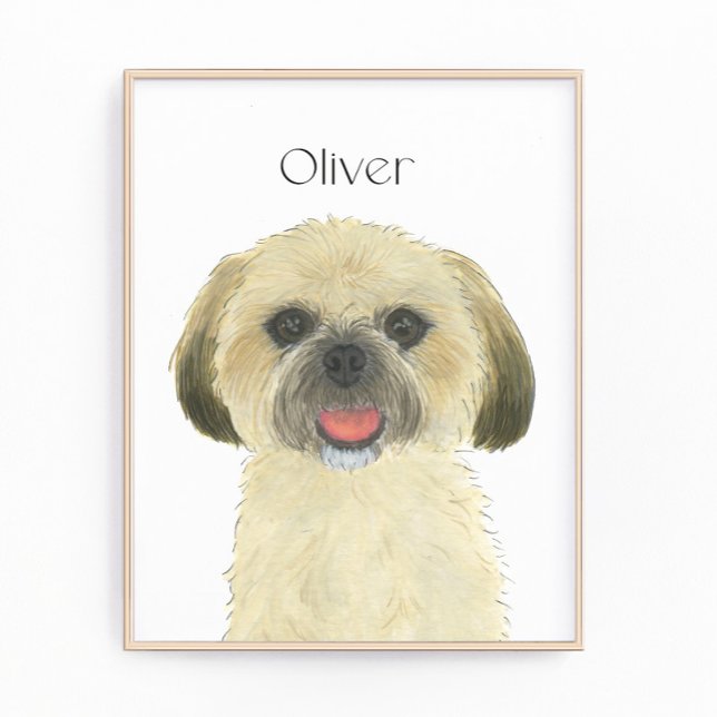 Foto Blonde Personalizada Tan Ouro Shih Tzu Art (Criador carregado)