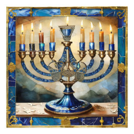 Foto Blue Hanukkah Menorah
