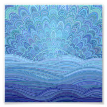 Blue Mandala Sunset no Oceano