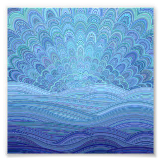 Foto Blue Mandala Sunset no Oceano
