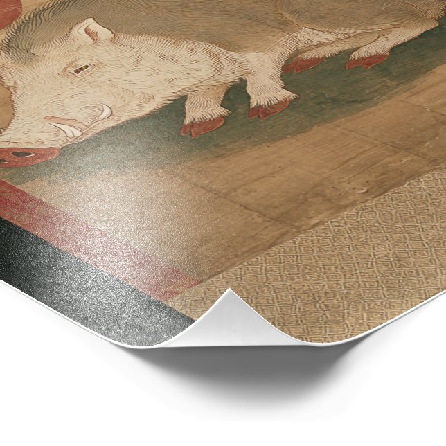 Foto Boar Zodiac Sign Edo Period Painting Japan (Borda)