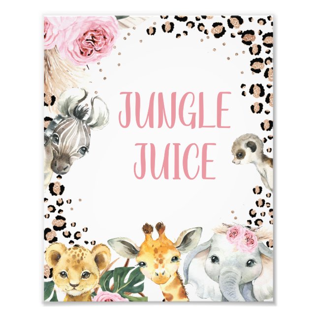 Foto Boho Floral Safari Sinal de Aniversário (Frente)