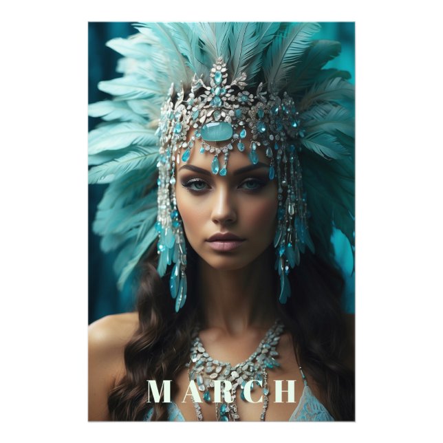 Foto *~* Boho MARCH AP53 Headdress AQUAMARINE (Frente)