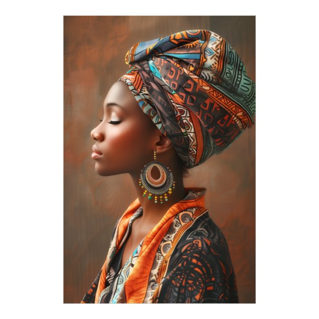 Foto Boho Queen: Mulher Africana no Muro Tradicional de (Frente)