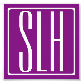 Foto Bold Modern 3 Iniciais Monograma | Branco e Roxo