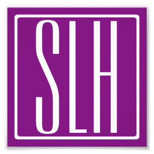 Foto Bold Modern 3 Iniciais Monograma Branco e Roxo