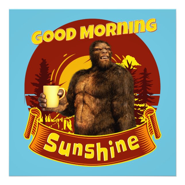 Foto Bom dia Sunshine Engraçado Café Bigfoot (Frente)