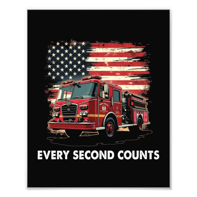 Foto Bombeiro Americano Flag Thin Red Line (Frente)