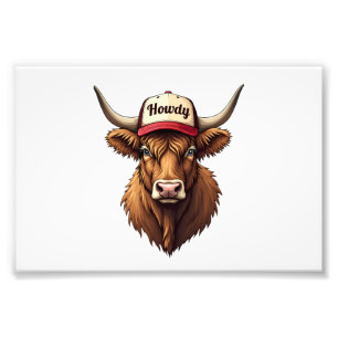 Foto Boné Trucker Western Vintage Howdy Highland Cow St