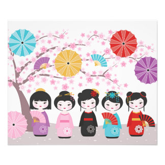 Foto Bonecas Kokeshi Japonesas