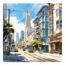 Bonita caneta e esboço de tinta em São Francisco