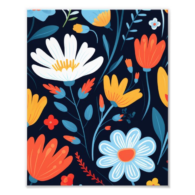 Foto Bonito Padrão Floral Preto Feminino (Frente)