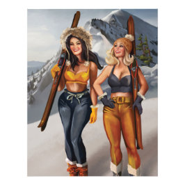 Foto Bonito Pinup Girls Skiing