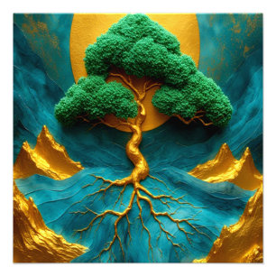 Foto Bonsai Dourado Luar – Queda d'Água Azul-Piscina Pa