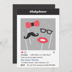 Foto Booth Gênero Revelar Convites para Bebê