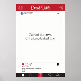 Foto Booth Prop Frame Poster Design de Mídia Socia