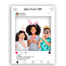 Foto Booth Prop Frame Poster Design de Mídia Socia