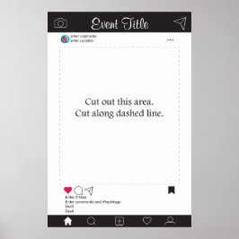 Foto Booth Prop Frame Poster preto e branco