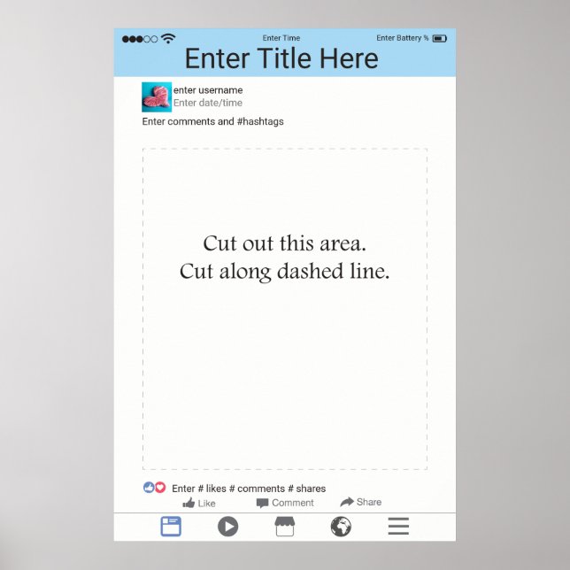 Foto Booth Prop Frame Poster Social Media (Frente)