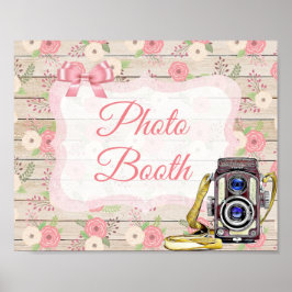 Foto: Booth - Sinal Rosa - Poster Floral de Madeir