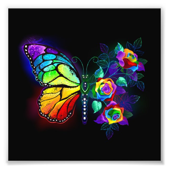 Foto Borboleta-flor-arco-íris (Frente)