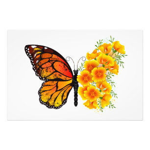 Foto Borboleta Flor com Papagaio Amarelo da Califórnia