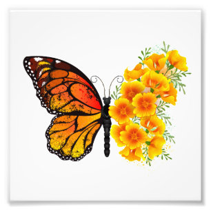 Foto Borboleta Flor com Papagaio Amarelo da Califórnia