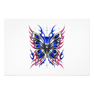 Foto Borboleta Metálica Azul Chamas Rosa Asas – Gótico