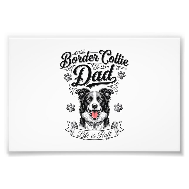 Foto Border Collie Dad Vintage Engraving Dog Shirt Desi (Frente)